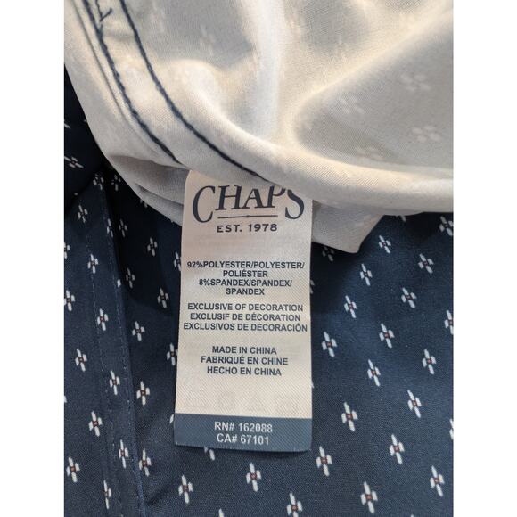 Chaps Everyday Performance Navy Short Sleeve Button Down Shirt XL NWT - Picture 6 of 6